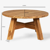 Indian Hand Carved Solid Wood Coffee Table Natural C69